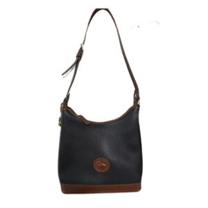 Dooney &Bourke EUC Pebbled Leather Brown/Black Medium Hobo Shoulder Bag